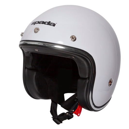 Classic Plain Gloss White Open Face Motorcycle Helmet