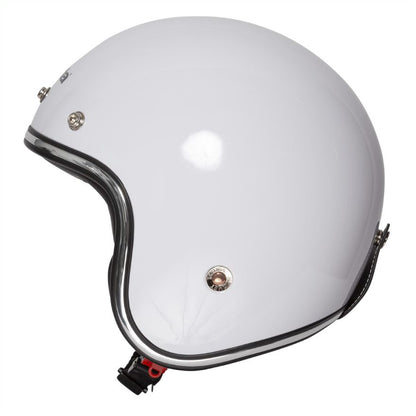 Classic Plain Gloss White Open Face Motorcycle Helmet