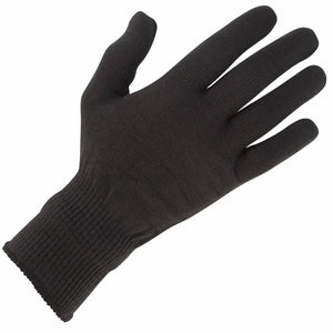 A single black thermal inner motorcycle glove with visible branded logo on the wrist area.