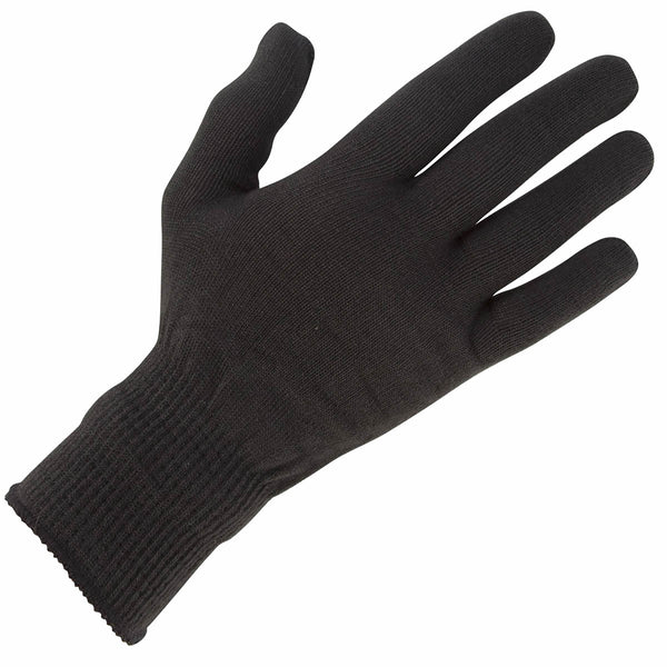 A single black thermal inner motorcycle glove with visible branded logo on the wrist area.