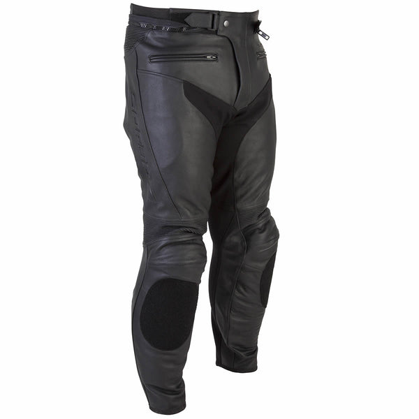 Nero Black Leather Motorcycle Trousers