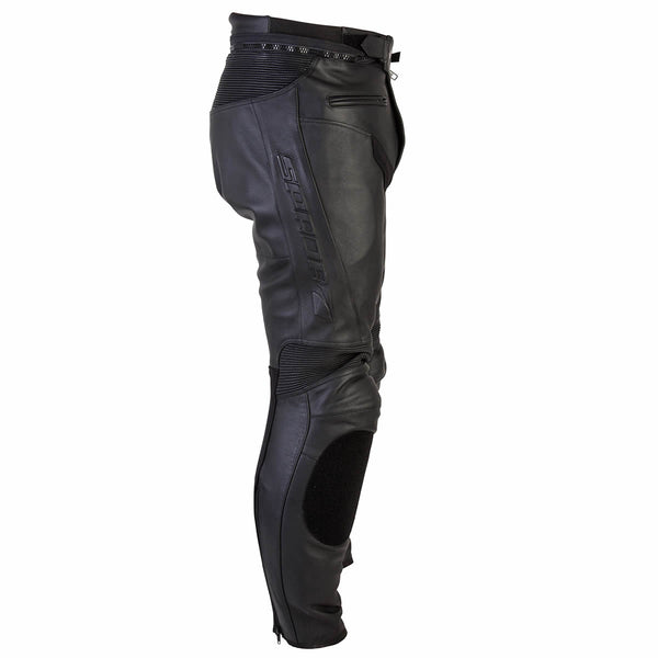 Nero Black Leather Motorcycle Trousers