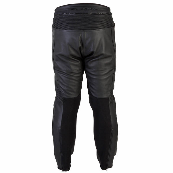 Nero Black Leather Motorcycle Trousers
