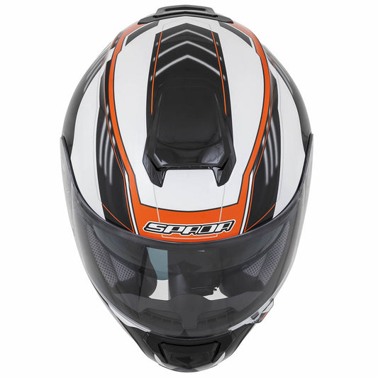 SP16 White & Orange Gradient Full Face Motorcycle Helmet