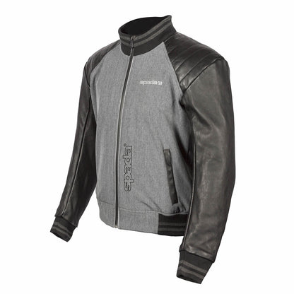 Campus Yale Black & Grey Textile Motorcycle Jacket
