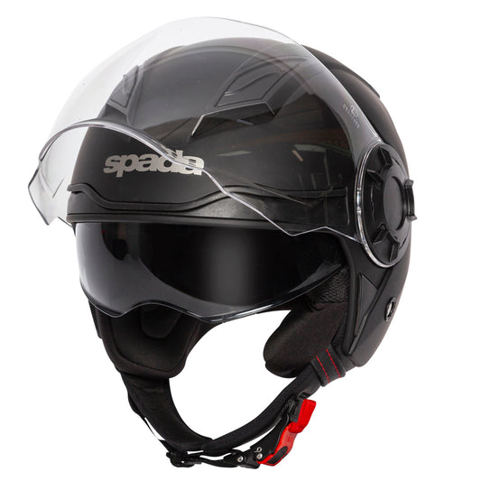 Lycan Matt Black Open Face Motorcycle Helmet