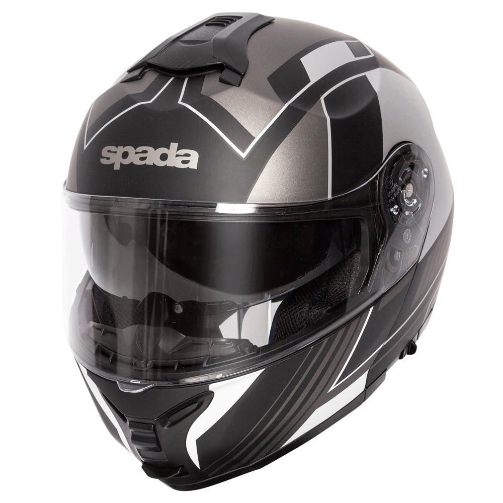 Orion Whip Matt Black & Silver Flip Up Motorcycle Helmet