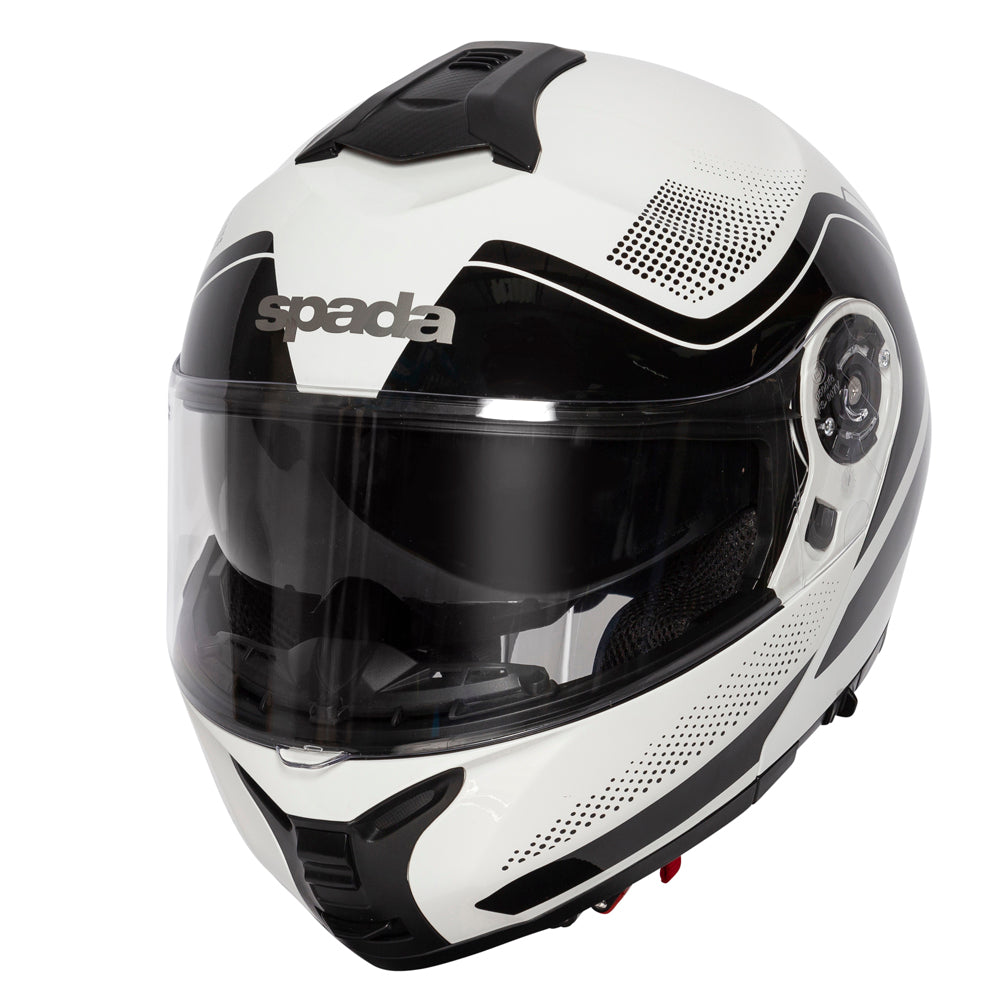 Orion Pixel White & Black Flip Up Motorcycle Helmet