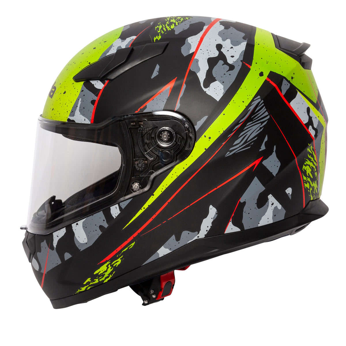 Raiden Camo & Yellow Flourescent Full Face Motorcycle Helmet