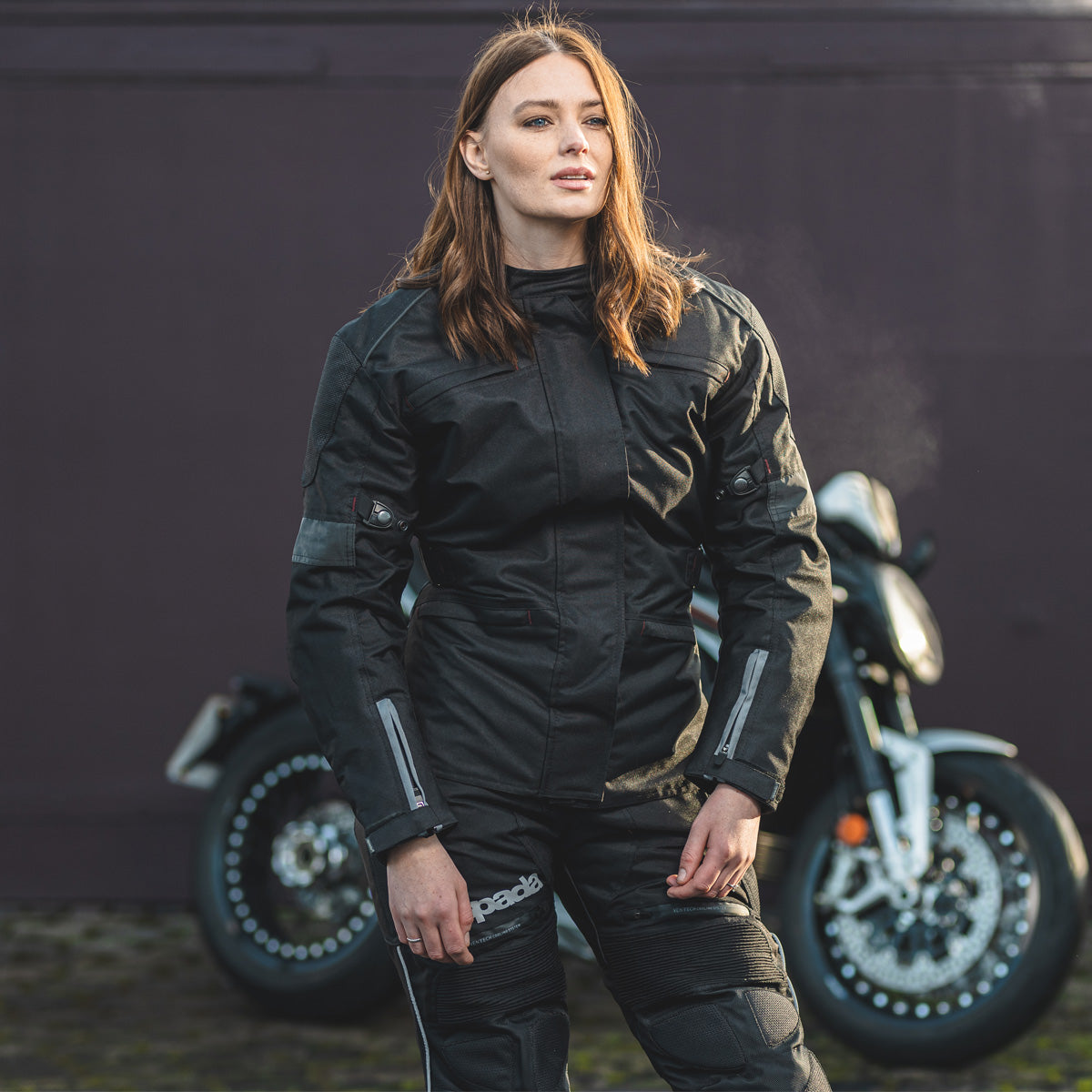 Barn Q Ladies Black Motorcycle Jacket - UK 14