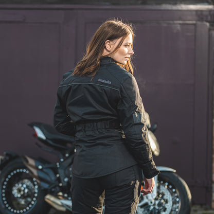Barn Q Ladies Black Motorcycle Jacket - UK 14