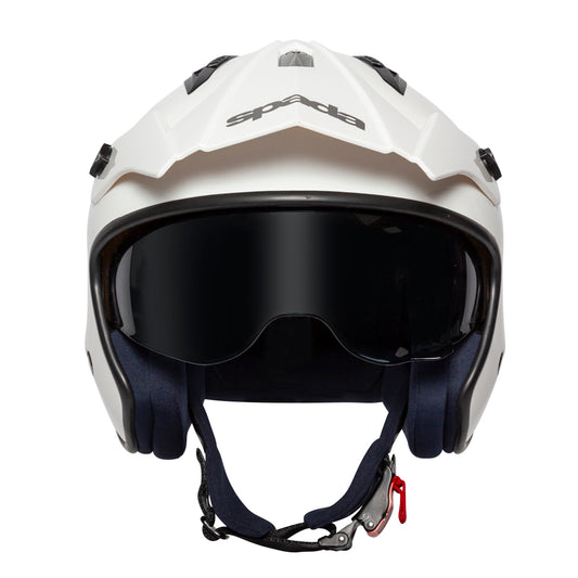 Rock White Open Face Motorcycle Helmet - S