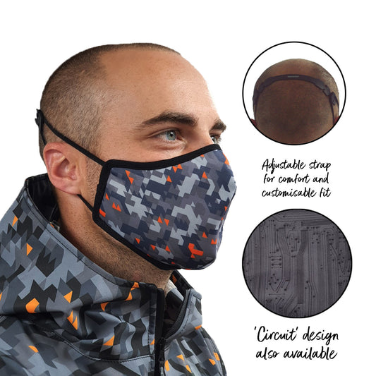 Grey Camo Face Mask