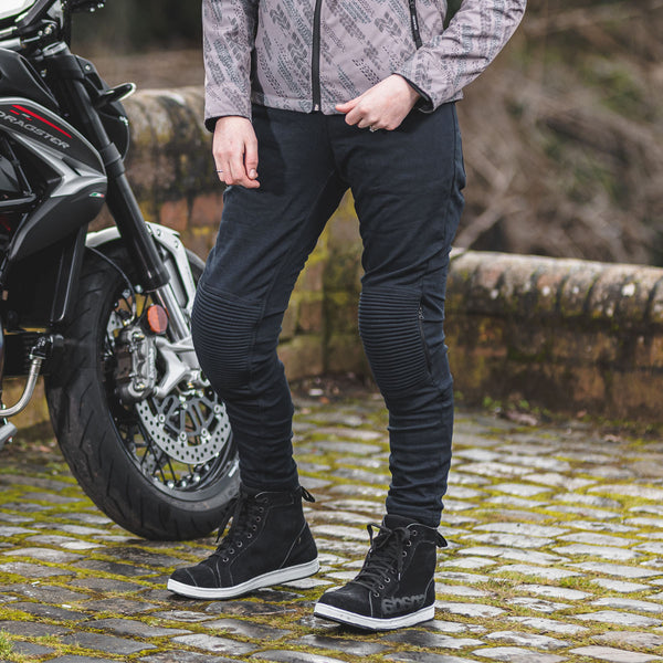 Hugger Ladies Black Motorcycle Jeggings