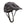 black mountain biking helmet with black peak