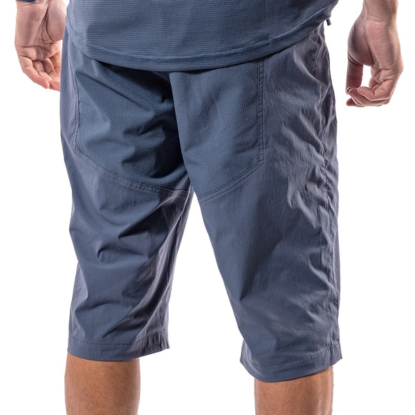 back of dark blue men's shorts