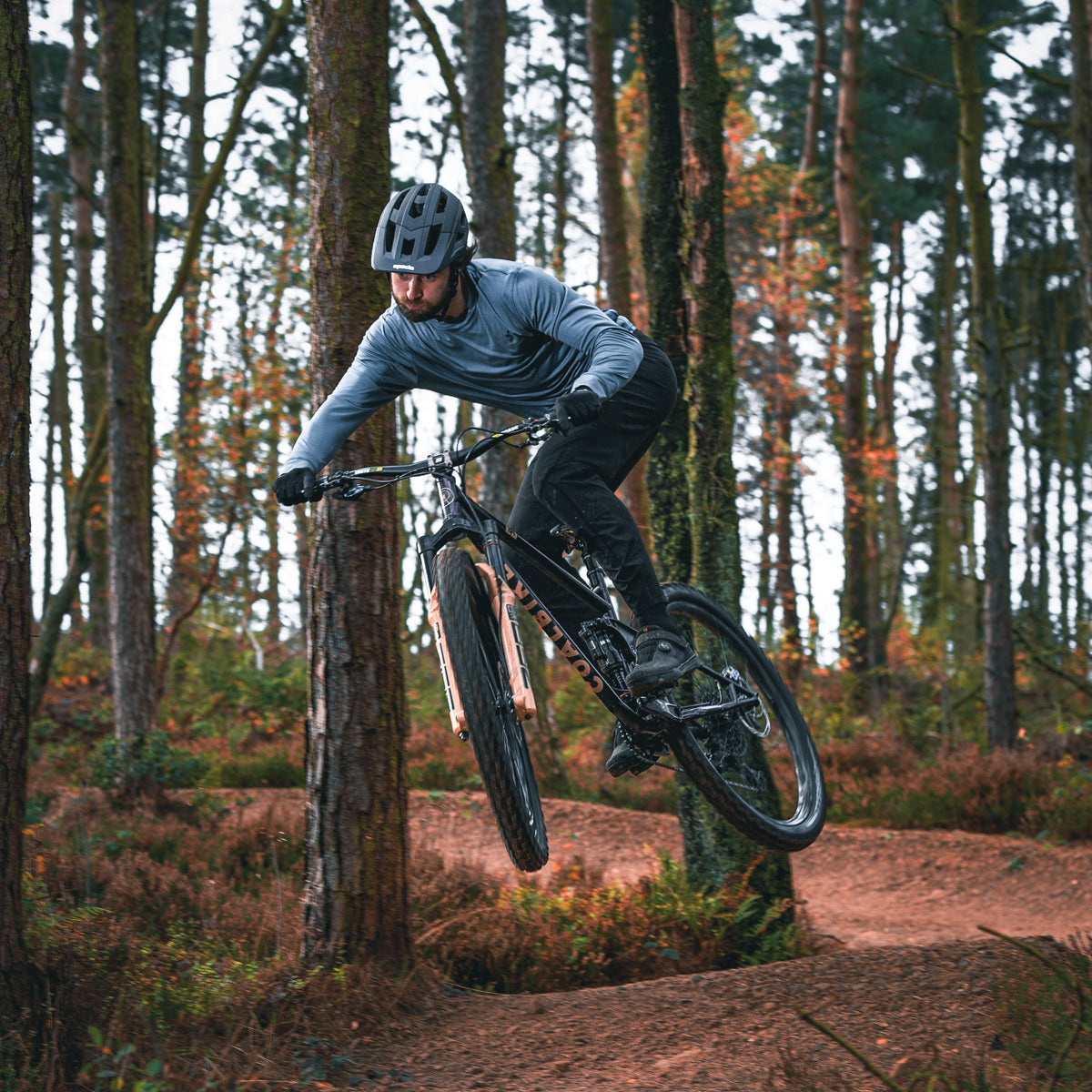 MTB Topo Grey Stormy Thermo Long Sleeve Jersey Shirt