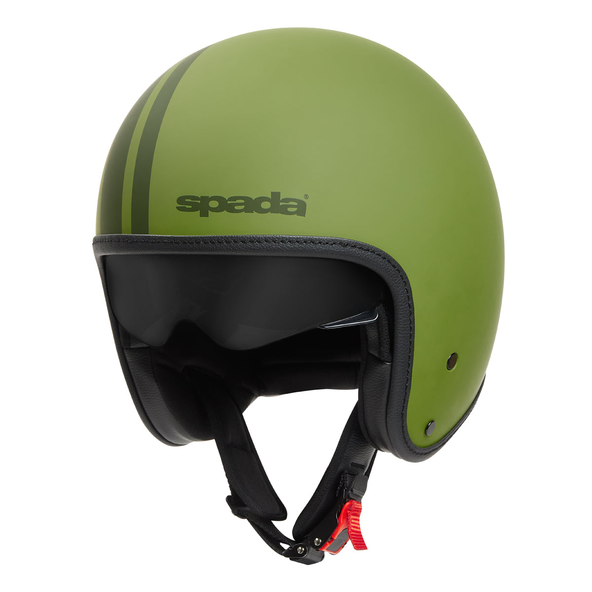 Spada matt green open face motorcycle helmet for men and women